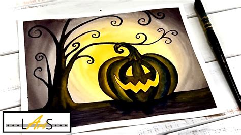 cute halloween watercolor|halloween watercolor tutorial.